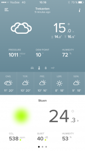 Netatmo vejr app på iPhone
